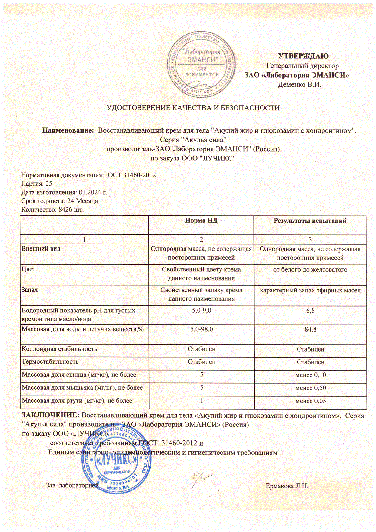 Паспорт №012024